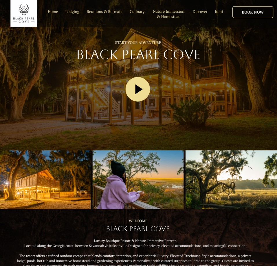 Black Pearl Cove- Resort Website