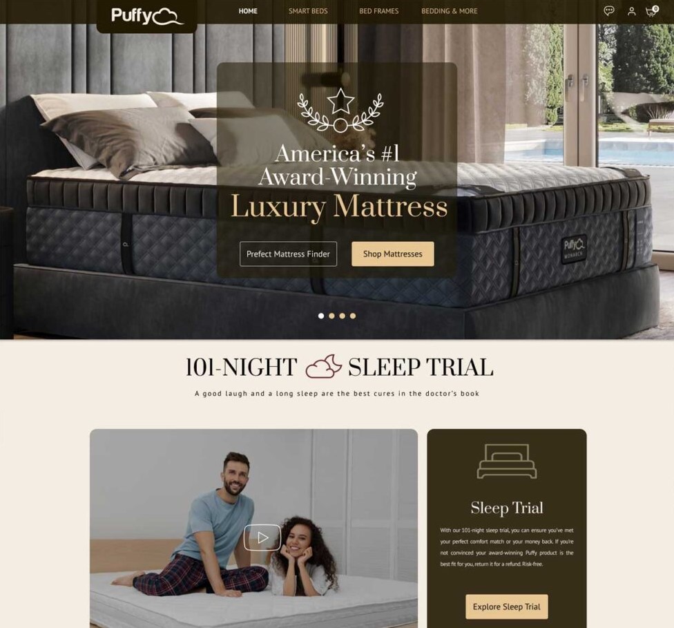 Puffy Mattress Ecommerce Website
