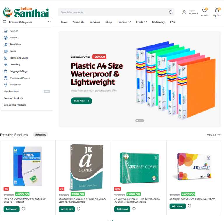 Indian Santhai Ecommerce website