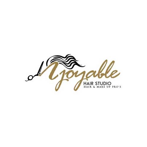 njoyable hair studio logo design